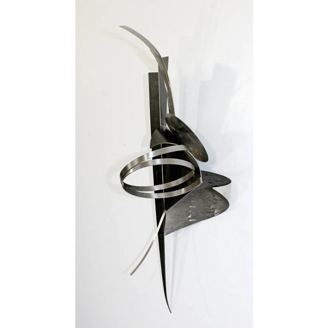 Contemporary 1990s Vintage Contemporary Signed Steel Metal Wall Sculpture by Christiane Martens For Sale - Image 3 of 10