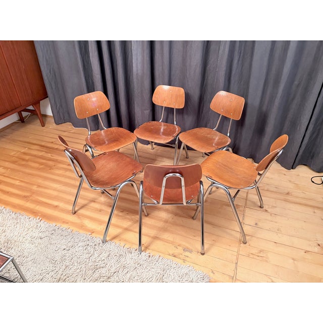 Vintage KN-38 Chairs by Karl Nothhelfer for VS Möbel, 1960s, Set of 6 For Sale - Image 14 of 18