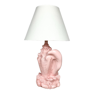 Newly Lacquered Vintage Plaster Conch Shell Lamp