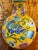 Mid-Century Modern Mid Century Italian Yellow Glazed Ceramic Lamp With Birds and Flowers - Signed For Sale - Image 3 of 8