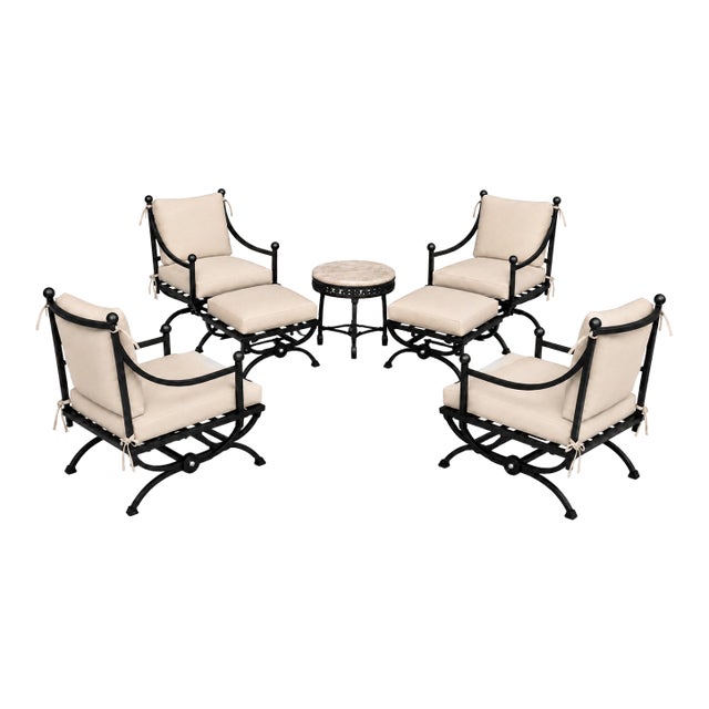 Mykonos Patio Lounge Chairs With Ottomans. For Sale