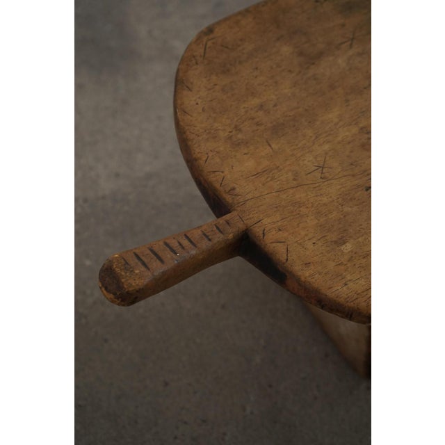 Vintage Hand-Carved Wooden Lobi Stool, 1950s For Sale - Image 16 of 18