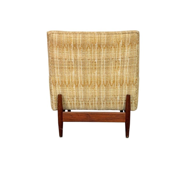 1950s Jens Risom Club Lounge Chair With Walnut Frame For Sale - Image 6 of 13