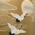 Chinoiserie Gold Leaf Japanese Style Hand-Painted Crane Wall Panels (Set of 4) For Sale - Image 3 of 8