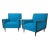 Modern mid century style lounge chairs. The set of chairs are newly upholstered and refinished. The chairs are done in a...