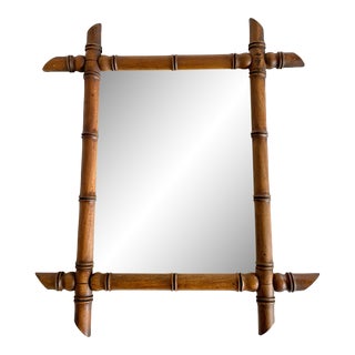 1930s French Faux Bamboo Mirror For Sale