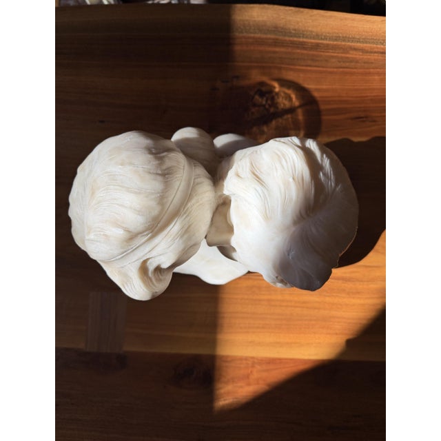 Antique Alabaster Sculpture of Two Intertwined Female Busts For Sale - Image 16 of 18