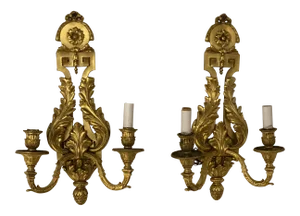1900's Neoclassic Caldwell Leaves Design Sconces