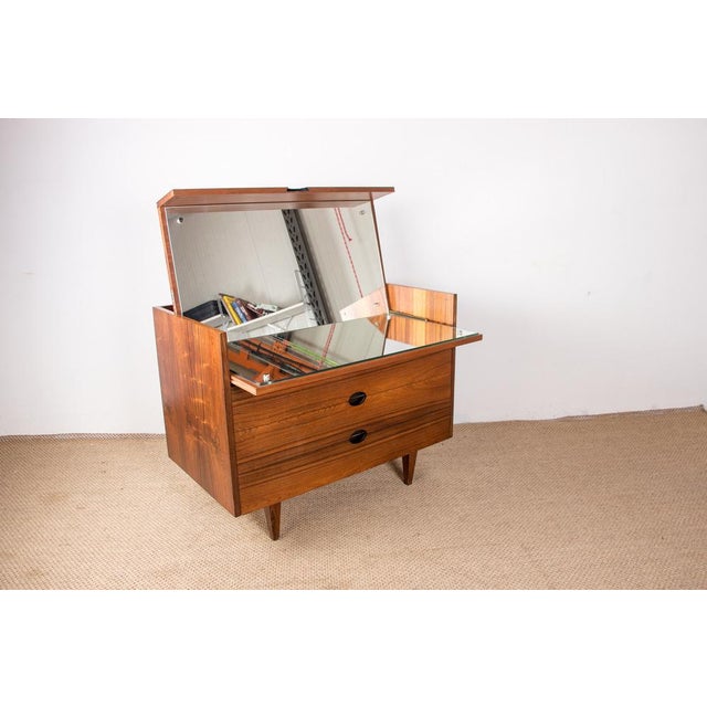 Large Santos Rosewood Dressing Table by Joseph André Motte Edition Charron, 1960s For Sale - Image 13 of 17