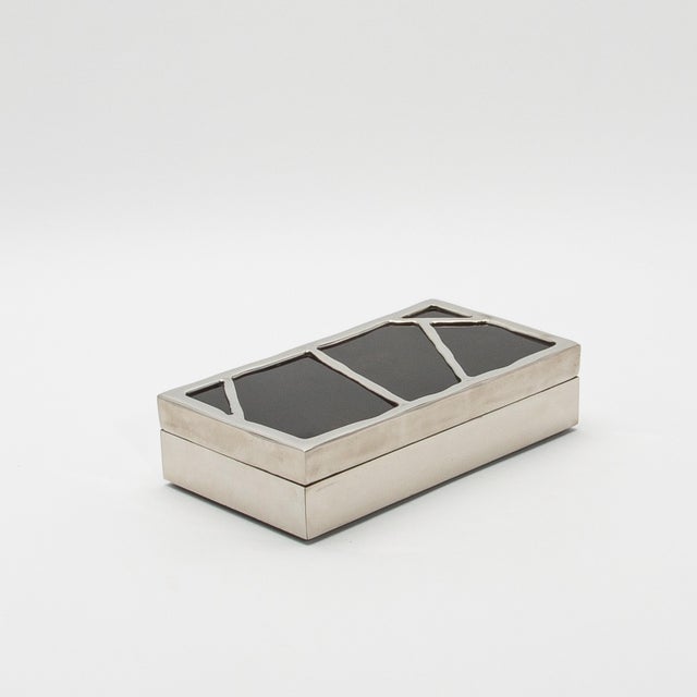 Modern Modern Box in Black Shell With Polished Stainless Steel by R&y Augousti For Sale - Image 3 of 9