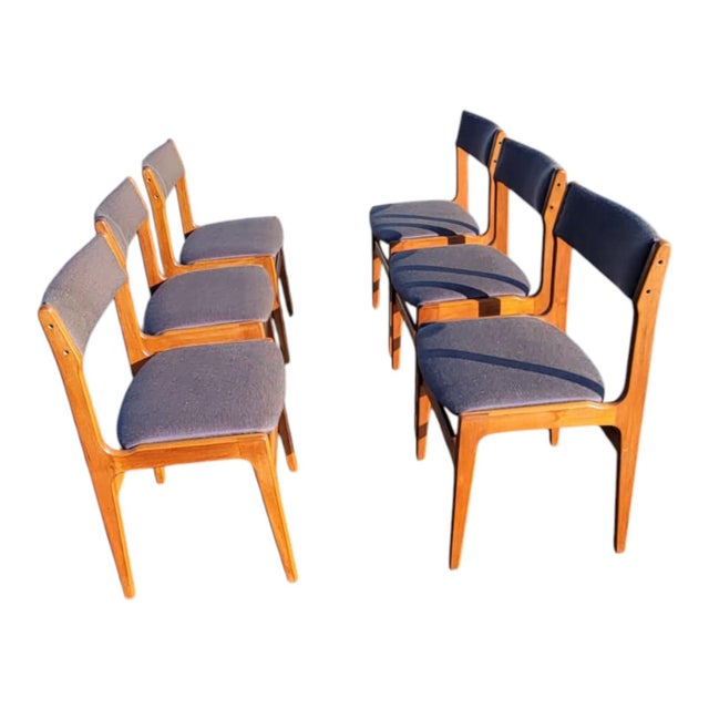 1950s Mid-Century Danish Teak Dining Table Chairs – Scandinavian Modern Set For Sale In Philadelphia - Image 6 of 18