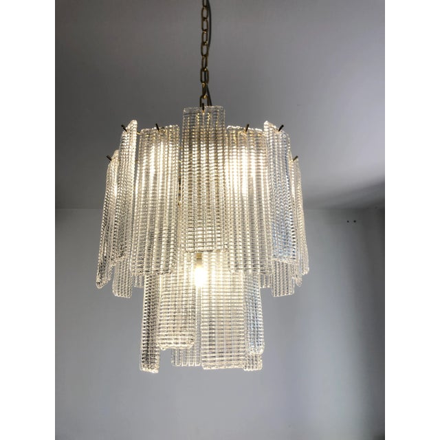 Italian Sputnik Murano Glass "Listelli" Chandelier For Sale - Image 10 of 12