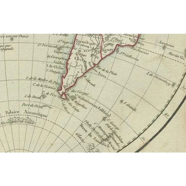 World Map in Two Hemispheres, 1802 For Sale - Image 8 of 9