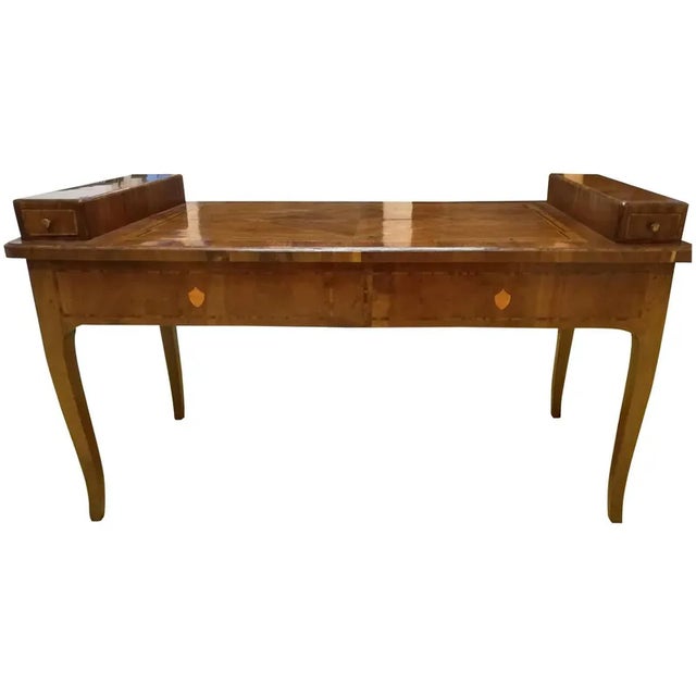 Wood Mid-18th Century Regency Style Olive Root Wood Desk with Drawings, Italy, 1760 For Sale - Image 7 of 7