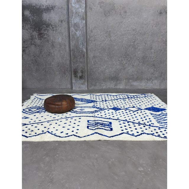 Blue White and Blue Azilal Rug - 9.8 X 6.3 Ft For Sale - Image 8 of 8