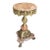 Bronze Pedestal Side Table With Marble Top & Hand-Gilded Ornate Details For Sale