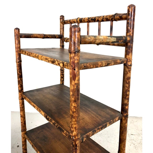 Antique Victorian Scorched Bamboo Bookcase Etagere Chairish