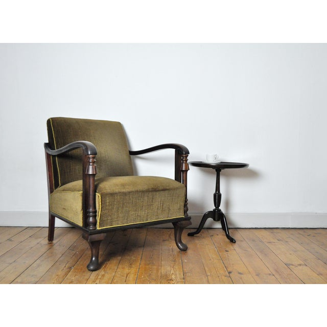 Danish Art Deco Green Velvet Lounge Chair, 1930s For Sale - Image 16 of 17