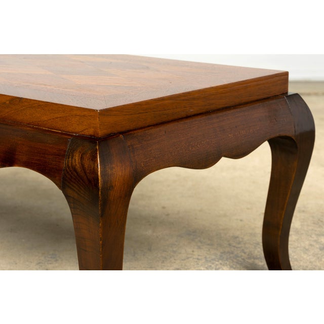 Brown 1940s French Art Deco Walnut Parquetry Coffee Table For Sale - Image 8 of 15