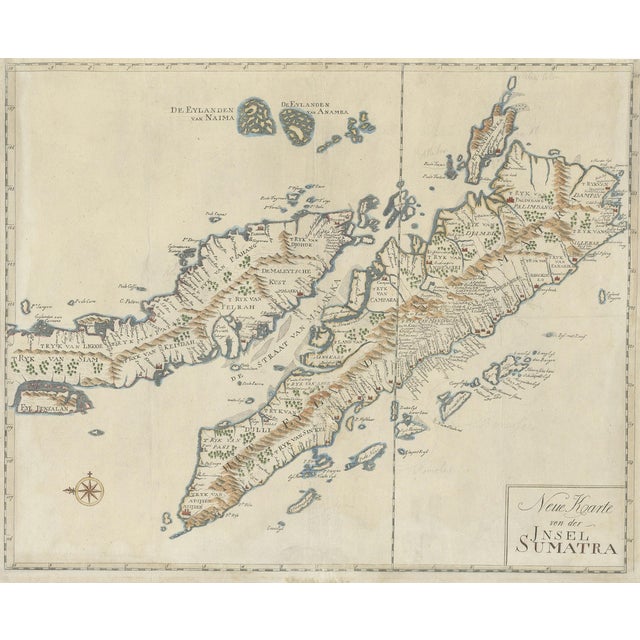 Antique Map of Sumatra in Indonesia, 1780s For Sale