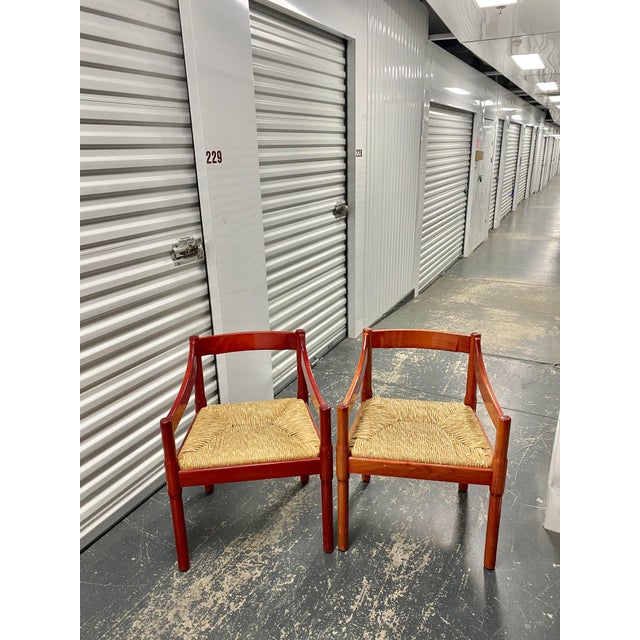Pair Vico Magistretti Carimate Chairs (Attributed to Cassina Production) For Sale - Image 6 of 12