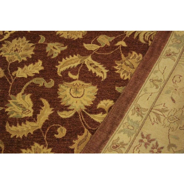 Textile 1990s Shabby Chic Kafkaz Brown/Tan Wool Rug -10'1 X 14'0 For Sale - Image 7 of 8