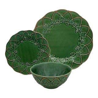 Bordallo Pinheiro Woods Service for Four Dinnerware Set, 12 Pieces For Sale
