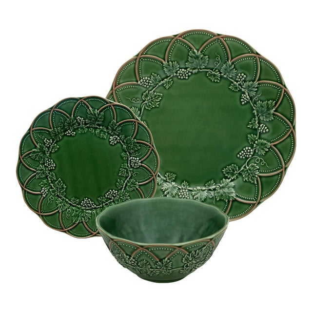 Bordallo Pinheiro Woods Service for Four Dinnerware Set, 12 Pieces For Sale