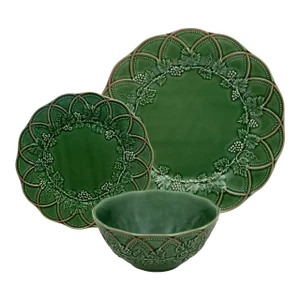Bordallo Pinheiro Woods Service for Four Dinnerware Set, 12 Pieces