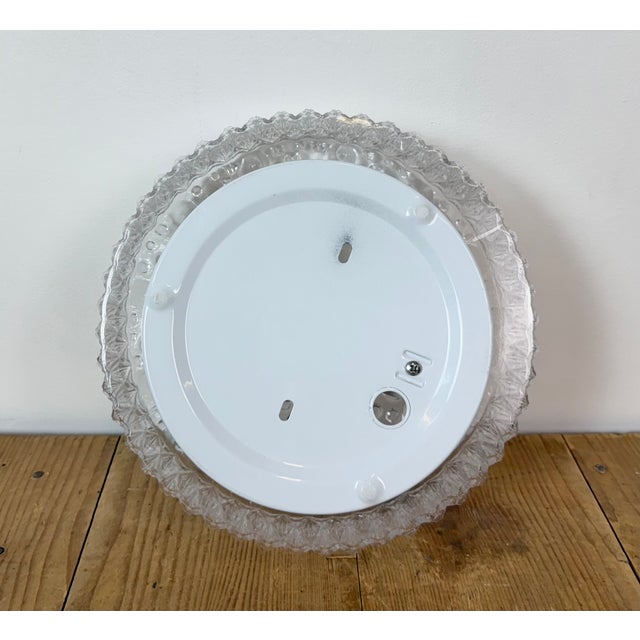 White Vintage Glass Wall Light, 1970s For Sale - Image 8 of 17