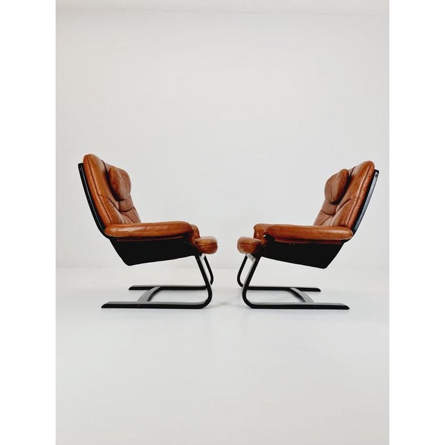 Brown Mid-Century Modern Lounge Chairs by Ake Fribyter, 1970s, Set of 2 For Sale - Image 8 of 18