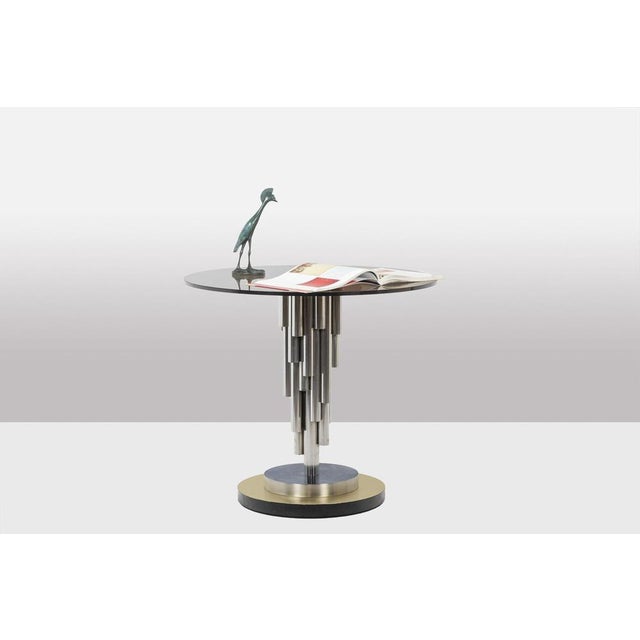 Metal Organ Pedestal Table in Chromed Metal, 1970s For Sale - Image 7 of 8