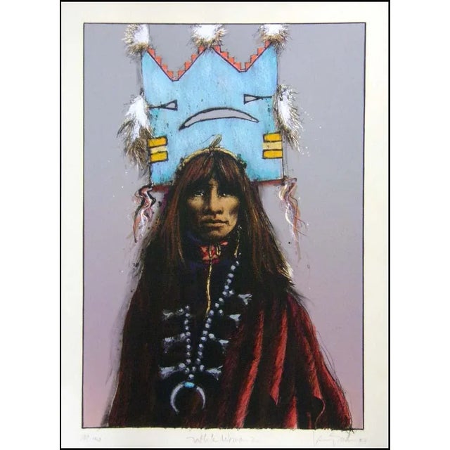 Larry Fodor "Tablita Woman2" Lithograph 1987 Hand Signed For Sale - Image 4 of 4