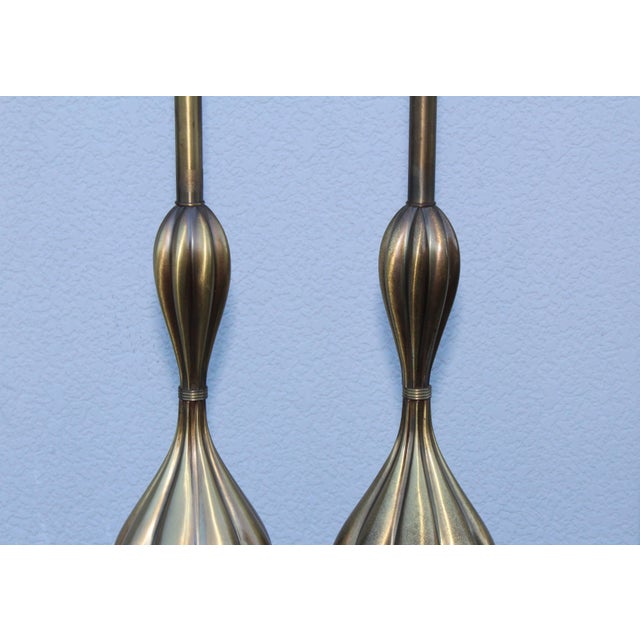 Gold 1950s Patinated Brass Stiffel Table Lamps - a Pair For Sale - Image 8 of 10