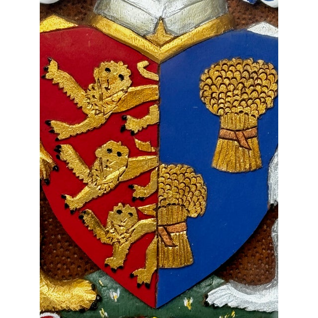 Sculpture Materials Late 20th Century British Heraldic Armorial Shire Coat Arms of Chester Plaster Wall Sculpture in Cas For Sale - Image 7 of 11