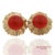 Vintage Gia Certified 14k Yellow Gold Natural Coral Earrings With Omega Back, Pair For Sale - Image 4 of 13