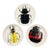 Set of 3 Vintage Handcrafted Ceramic Insect Beetle Plates For Sale