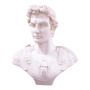 1960s Large Vintage Patinated Cast Concrete Bust of Julius Caesar