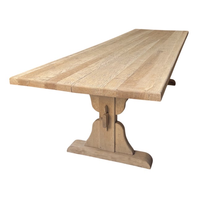Monumental Monastery Table in Sandblasted Oak, 1975 For Sale