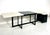 Mid-Century Black Leather Desk by Francesco Soro for ICF, Italy, 1970s, in Good conditions. Designed 1970 to 1979 This...