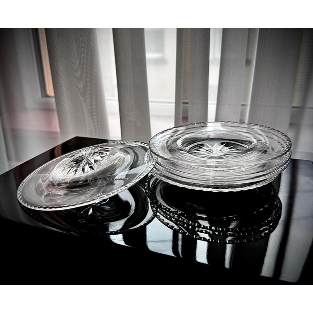 English Cut Glass Dessert Plates from Webb Corbett, 1950, Set of 5 For Sale - Image 12 of 14