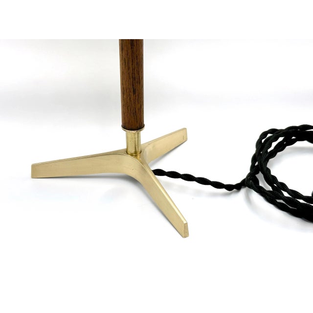 Kalmar Mid-Century Tripod Brass & Teak Table Lamp from Kalmar, 1950s For Sale - Image 4 of 13
