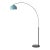 1960s Nova of California Simple Morelli Floor Lamp - Black Nickel, Pool Blue Shade, Dimmable, Black Marble Base For Sale