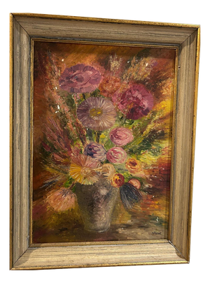 R Poirot, Bouquet, 1950s, Oil on Canvas