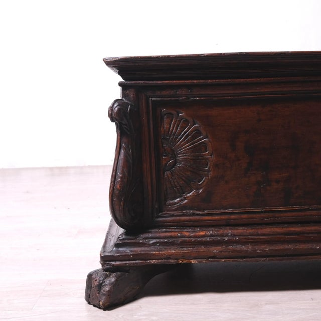 17th Century Carved Walnut Chest, Italy, 1890s For Sale - Image 10 of 18