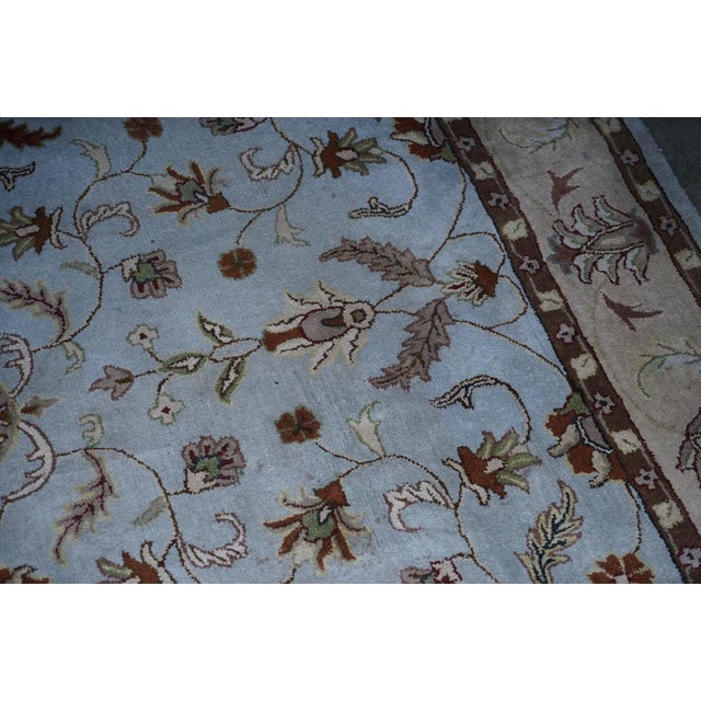 Vintage French Hand Woven Blue Rug, 1940s For Sale - Image 14 of 16