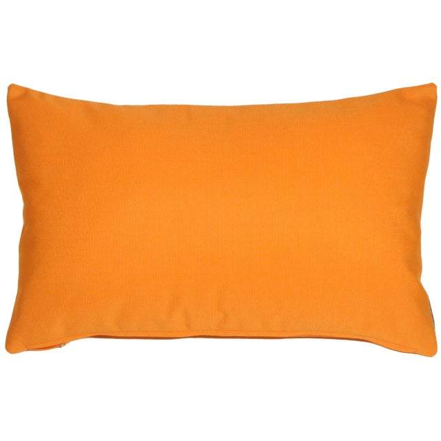 Contemporary Sunbrella Tangerine Orange Outdoor Pillow 12x19