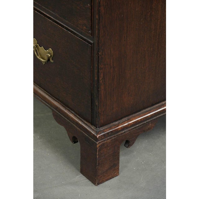 Brown Antique English Oak Chest of Drawers, 1700s For Sale - Image 8 of 14