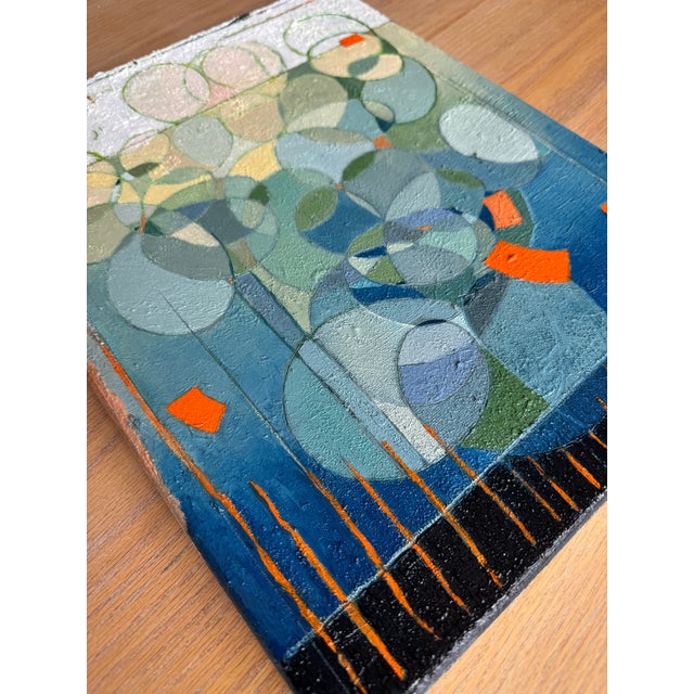 "Shades of Blue" Abstract Oil Painting by Paula DeStefanis For Sale In Milwaukee - Image 6 of 12