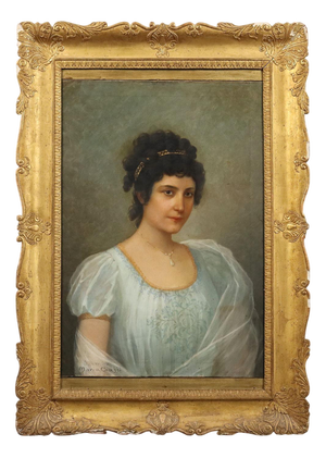 Portrait of Maria Ciaffi, Oil on Canvas, Framed